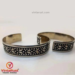 Single Tribal Silver Kuchi Slim Cuff Bracelet Antique Gypsy, Ethnic Jewelry,